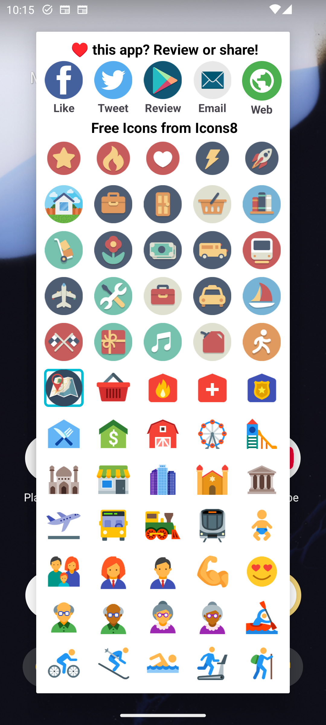Shortcuts for Waze icon picker